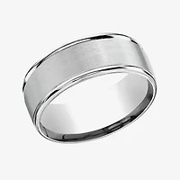 Mens 10K White Gold 8mm Band