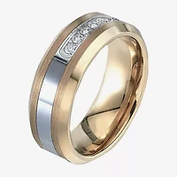 Mens 8MM 1/5 CT. Natural White Diamond Tungsten Wedding Band