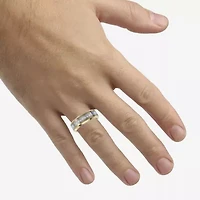 Mens 8MM 1/5 CT. Natural White Diamond Tungsten Wedding Band
