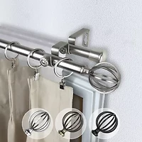 Rod Desyne Double 13/16" Adjustable Curtain with Cage Finials