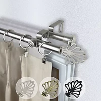 Rod Desyne Double 13/16" Adjustable Curtain with Fan Finials