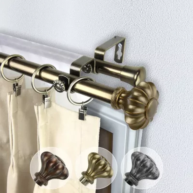 Rod Desyne Flair 13/16" Adjustable Double Curtain