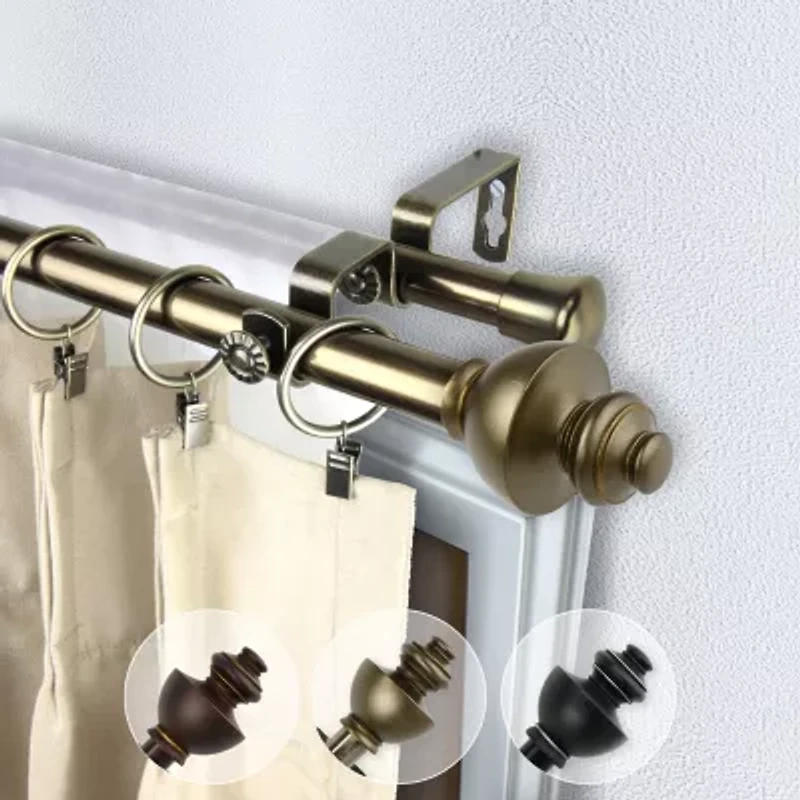 Rod Desyne Dynasty 13/16" Adjustable Double Curtain