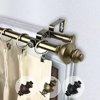 Rod Desyne Dynasty 13/16" Adjustable Double Curtain