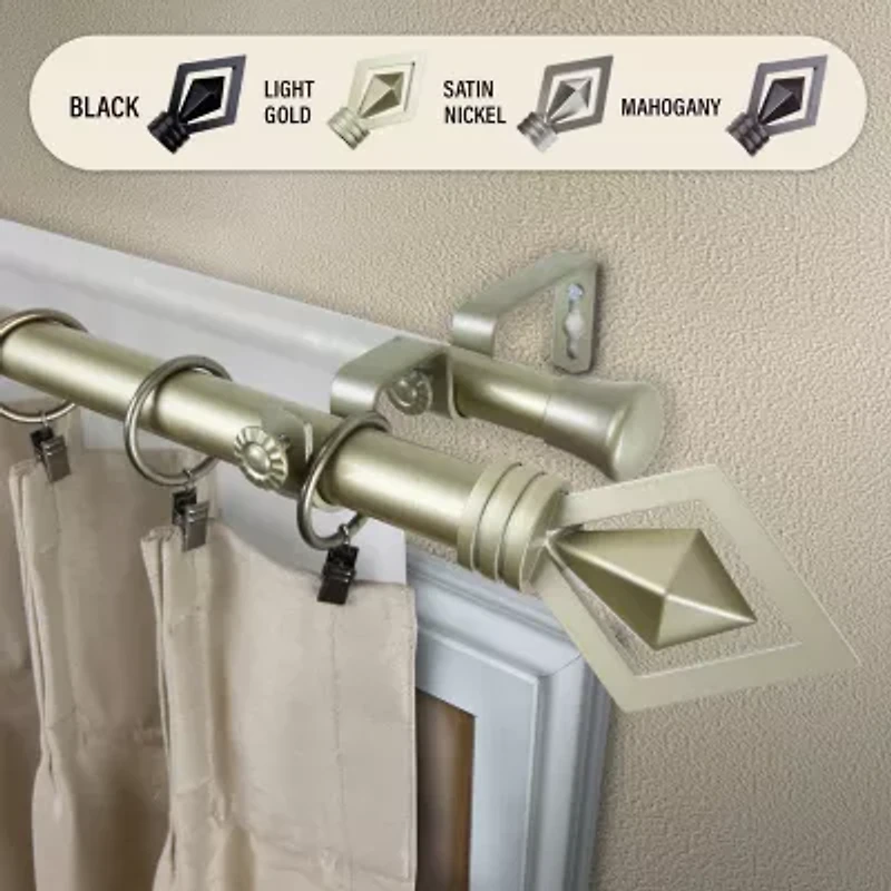 Rod Desyne Lenore 1" Adjustable Double Curtain