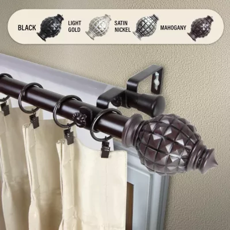 Rod Desyne Opal 1" Adjustable Double Curtain