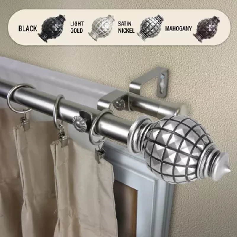 Rod Desyne Opal 1" Adjustable Double Curtain