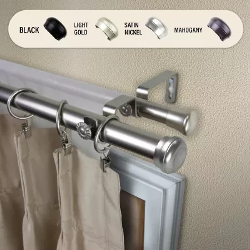 Rod Desyne Rosen 1" Adjustable Double Curtain