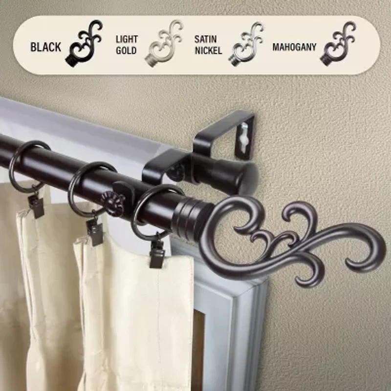Rod Desyne Madeline 1" Adjustable Double Curtain