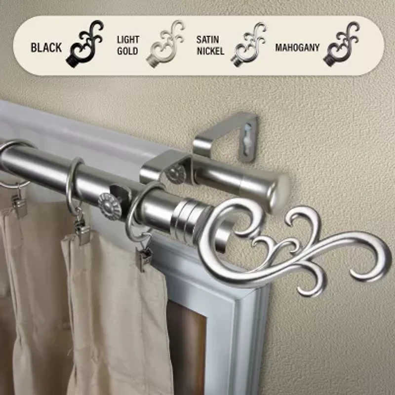 Rod Desyne Madeline 1" Adjustable Double Curtain