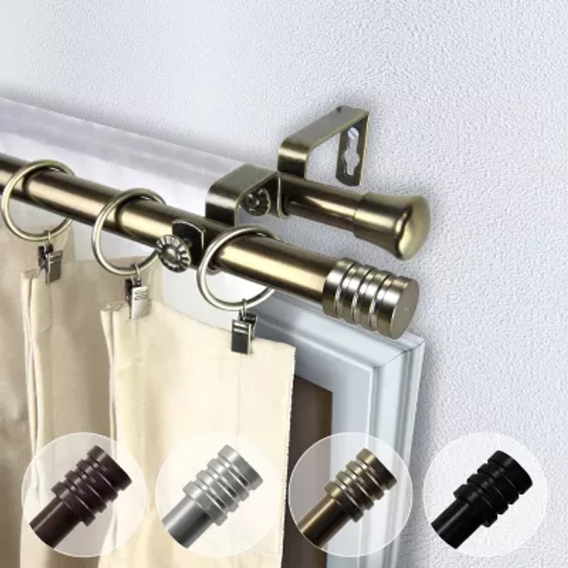 Rod Desyne Lee 13/16" Adjustable Double Curtain