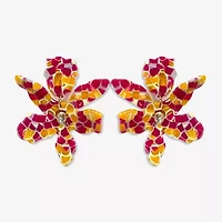 Bijoux Bar Multi Womens Flower Drop Earrings