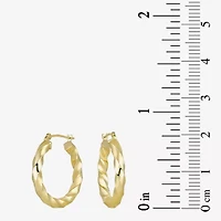 14K Yellow Gold 25mm Twist Hoop Earrings