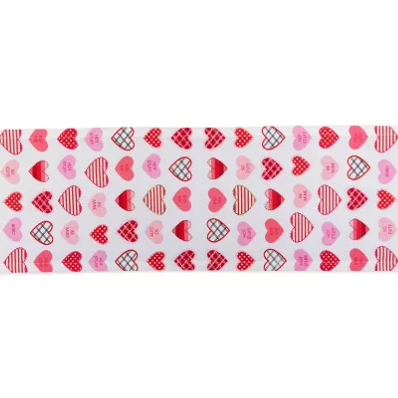 Design Imports Sweet Hearts Print Table Runner