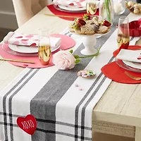 Design Imports Heart Xoxo Plaid Table Runner