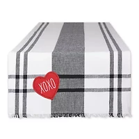 Design Imports Heart Xoxo Plaid Table Runner