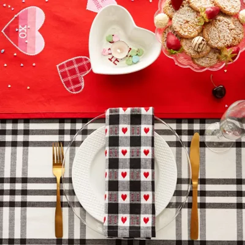 Design Imports Hearts Embellished Table Runner
