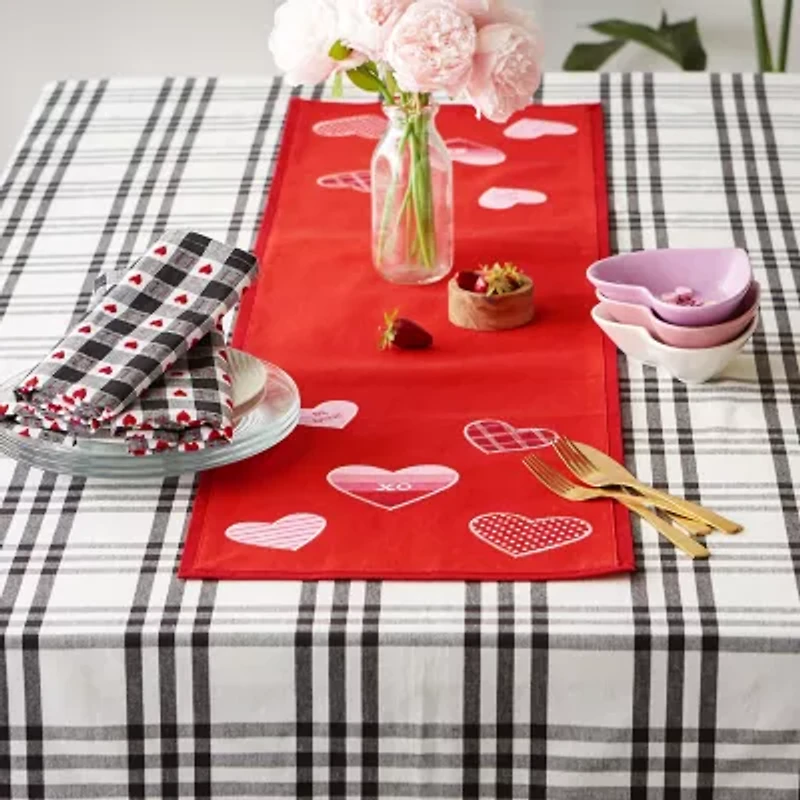 Design Imports Hearts Embellished Table Runner