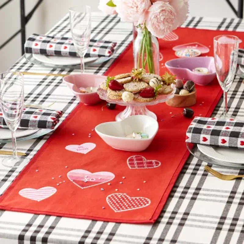 Design Imports Hearts Embellished Table Runner