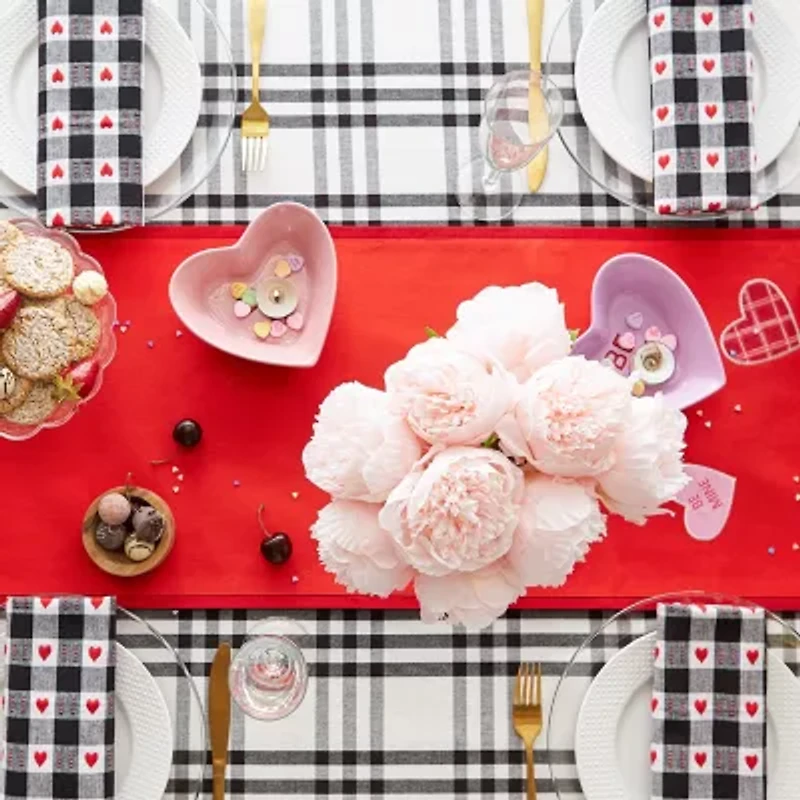 Design Imports Hearts Embellished Table Runner
