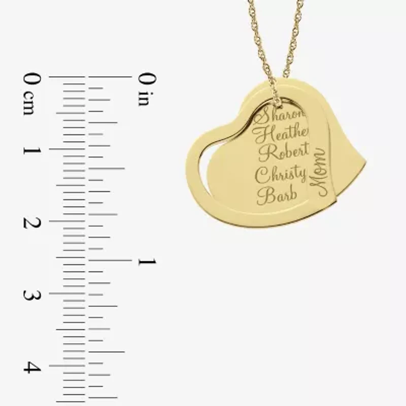 Personalized 14K Gold Over Silver Family Name Pendant Necklace