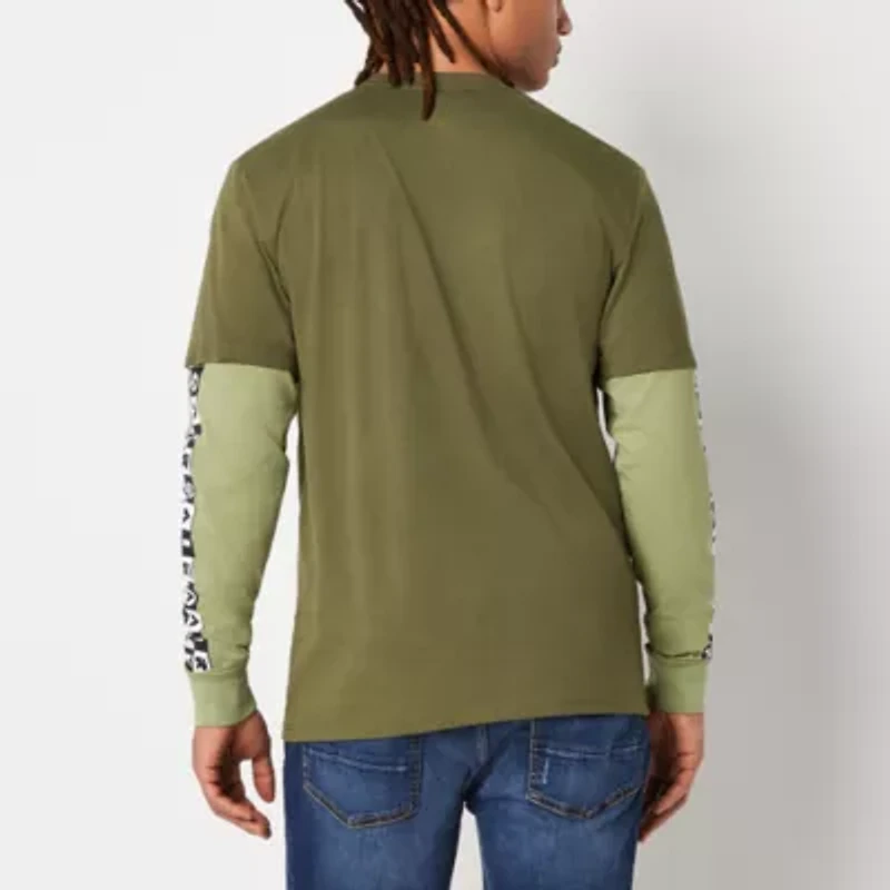 Airwalk Mens Crew Neck Long Sleeve Regular Fit Big and Tall Graphic T-Shirt