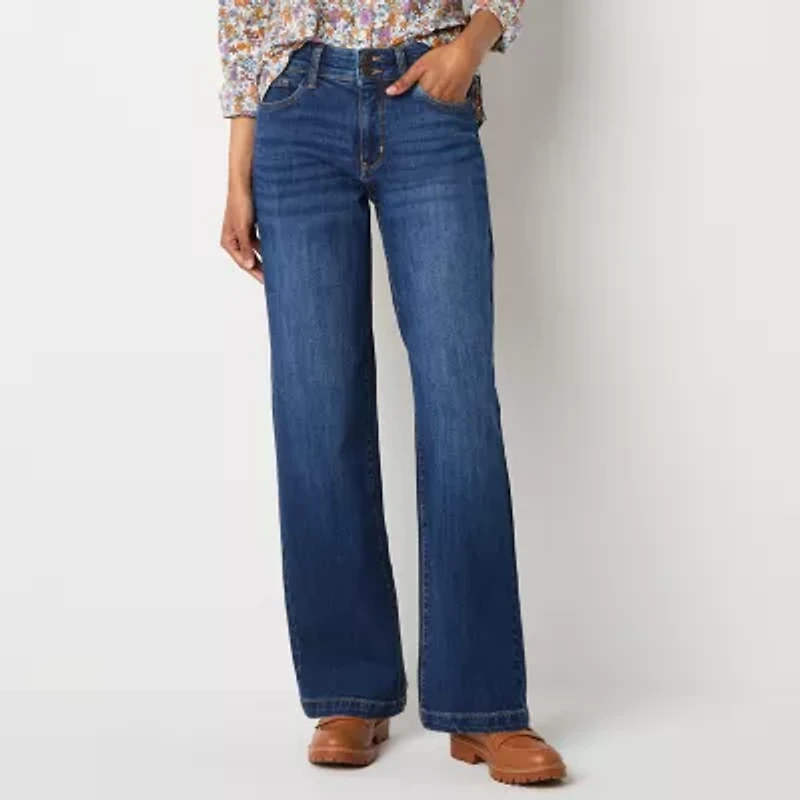 St. John's Bay Womens High Rise Wide Leg Jean
