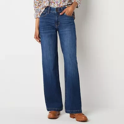 St. John's Bay Womens High Rise Wide Leg Jean