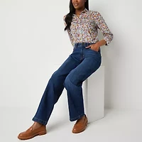 St. John's Bay Womens High Rise Wide Leg Jean