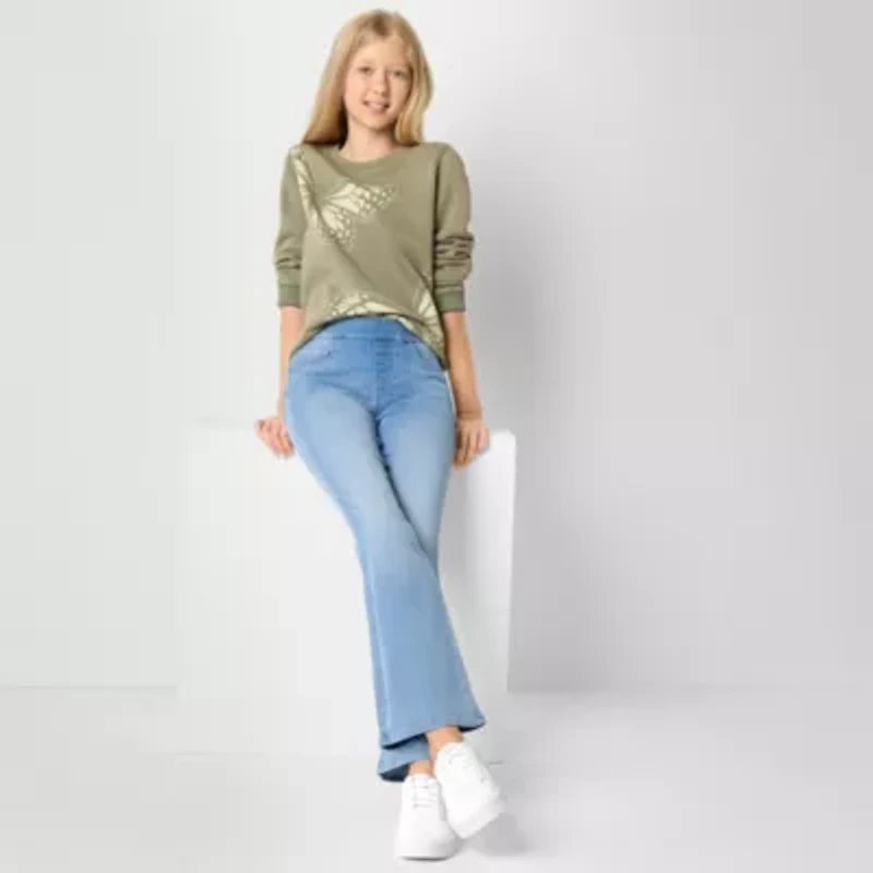 Thereabouts Little & Big Kid Girls Pull On Flare Leg Jean