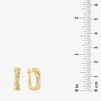 Effy Final Call Womens 1/5 CT. Natural White Diamond 14K Gold 15.2mm Hoop Earrings