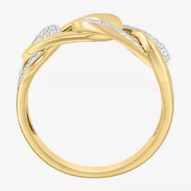 Effy Final Call Link Womens 2MM 1/4 CT. T.W. Natural White Diamond 14K Gold Band