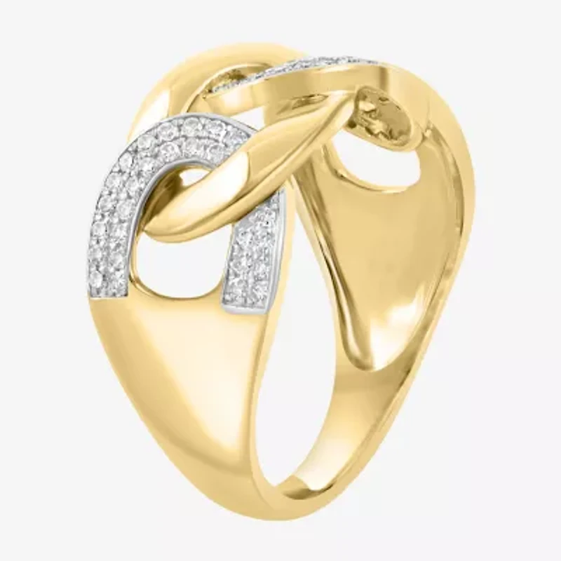 Effy Final Call Link Womens 2MM 1/4 CT. T.W. Natural White Diamond 14K Gold Band