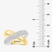 Effy Final Call Womens 4.5MM 7/8 CT. T.W. Natural White Diamond 14K Two Tone Gold Crossover Band