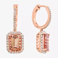 Effy Final Call Womens 5/8 CT. T.W. Genuine Pink Morganite 14K Rose Gold Drop Earrings