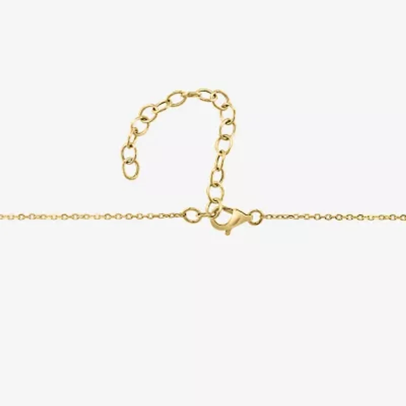 Effy Final Call Womens 1/6 CT. T.W. Genuine Black Onyx 14K Gold Clover 16 Inch Pendant Necklace
