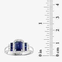 Effy Final Call Womens 1/5 CT. Genuine Blue Sapphire 14K White Gold Cocktail Ring
