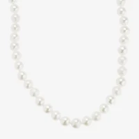 Womens White 10K Gold 18 Inch Strand Necklace