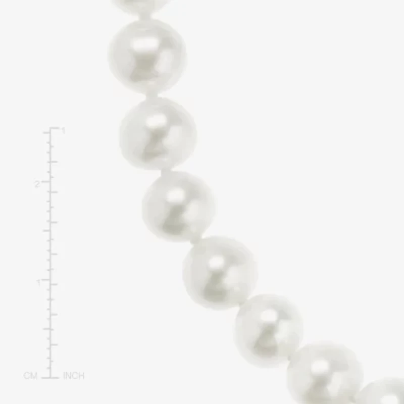 Womens White 10K Gold 18 Inch Strand Necklace