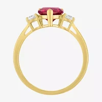 Gemstone 10K Gold Heart Cocktail Ring