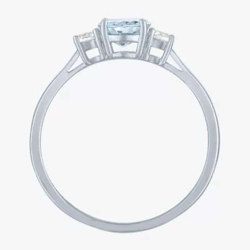 Gemstone 10K Gold 3-Stone Oval Cocktail Ring