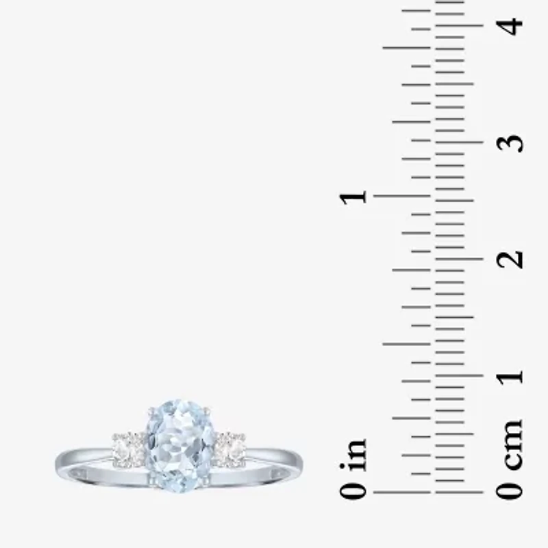 Gemstone 10K Gold 3-Stone Oval Cocktail Ring