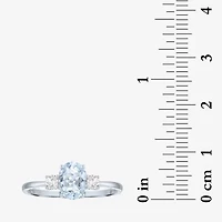 Gemstone 10K Gold 3-Stone Oval Cocktail Ring