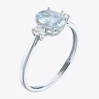 Gemstone 10K Gold 3-Stone Oval Cocktail Ring