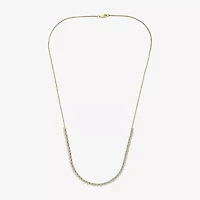 (H-I / I1) Womens White Diamond 10K Gold 12 Inch Tennis Necklace