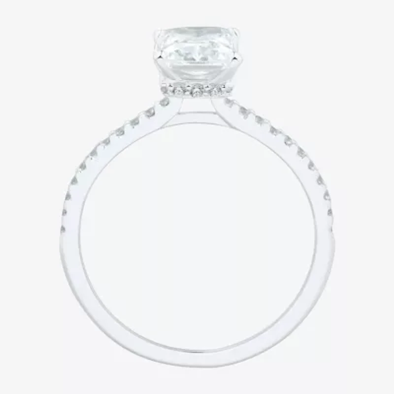 H-I / Si1-Si2) Womens 1/ CT. T.W. Lab Grown White Diamond 10K Gold Side Stone Engagement Ring