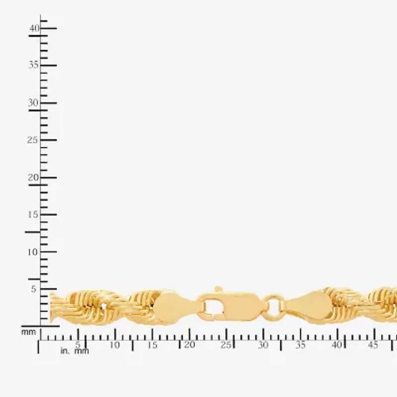Mens 10K Gold 8 1/2 Inch Hollow Rope Chain Bracelet