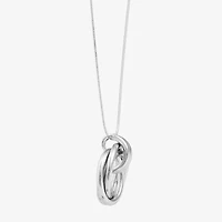 Womens Sterling Silver Circle Round 16 Inch Pendant Necklace