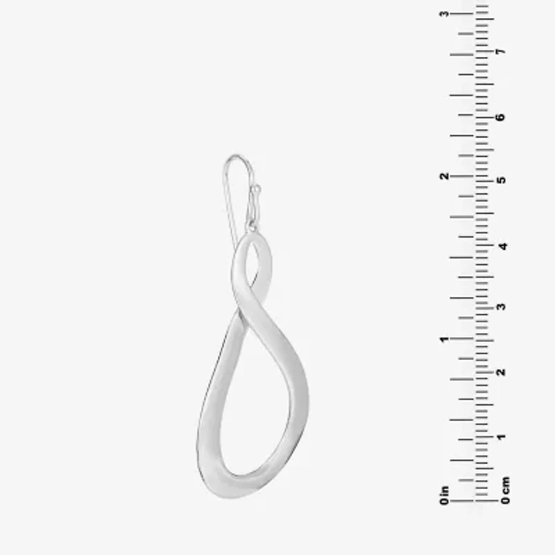 Womens Sterling Silver Infinity Drop Earrings