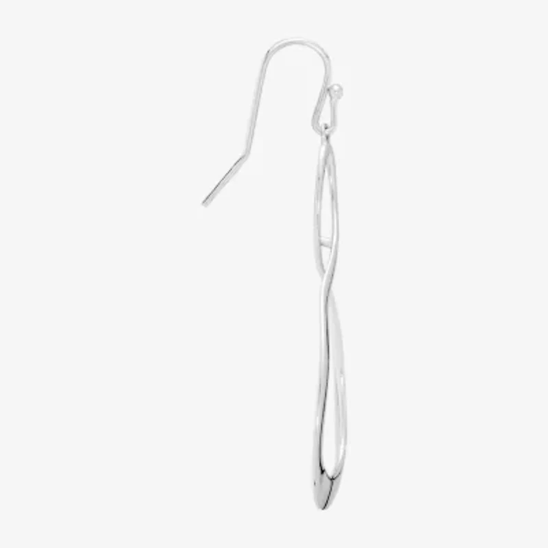 Womens Sterling Silver Infinity Drop Earrings